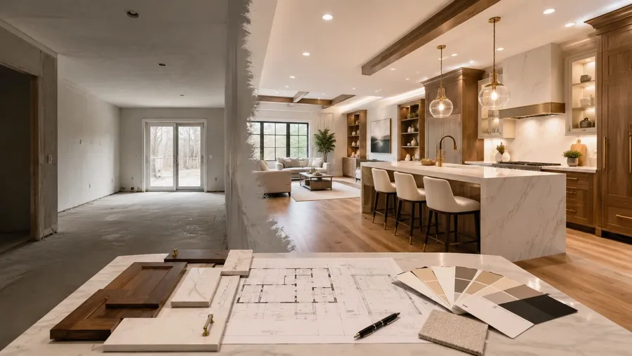A concept for the same room. Same walls, same layout, new finishes.
