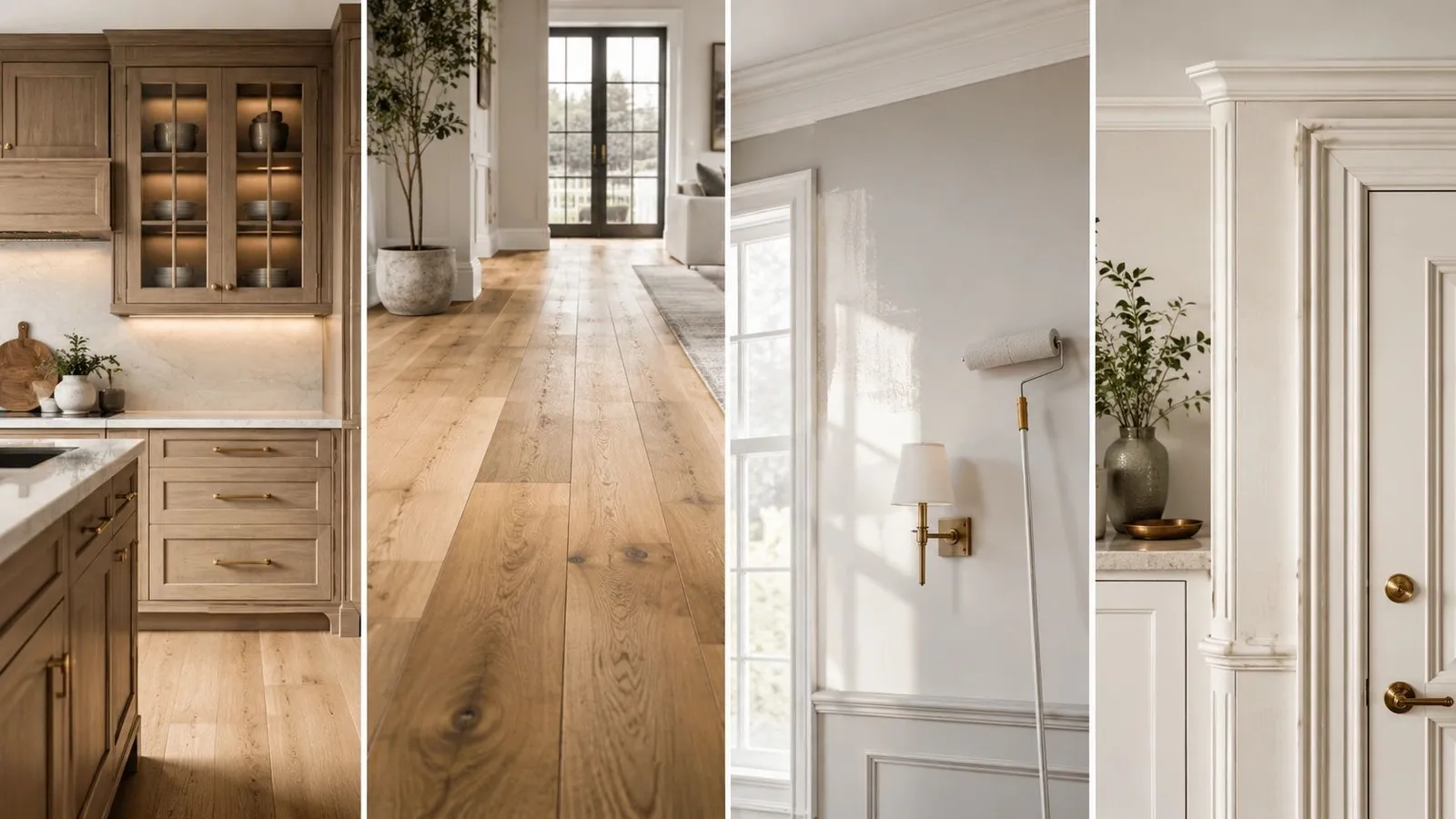 Cabinetry, wide plank flooring, fresh paint, and trim details, the finishes CoreBuild coordinates